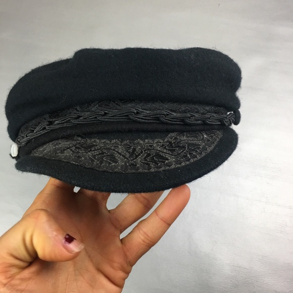 Vintage black wool Greek fisherman's cap hat - Picture 7 of 9